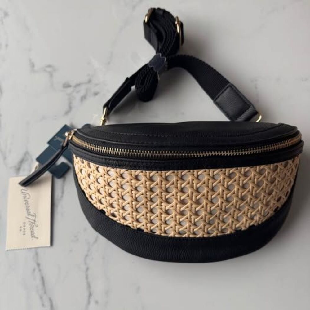 NWT Faux Wicker and Leather Crossbody - Picture 4 of 11